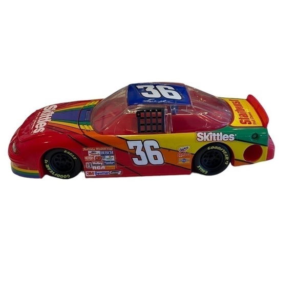 ERNIE IRVAN #36 Skittles NASCAR 1998 Car Candy Dispenser. Vintage - Picture 3 of 14